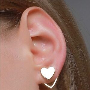 Silver Heart Stud Earrings
